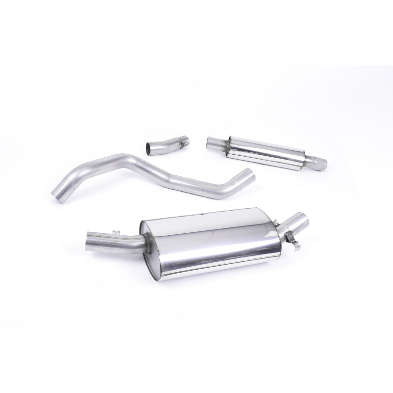 Línea tras downpipe Milltek Volkswagen Golf Mk1 GTI 1.6 - 1.8 1976-1983 - resonada y con silenciador TR - salida simple pulida