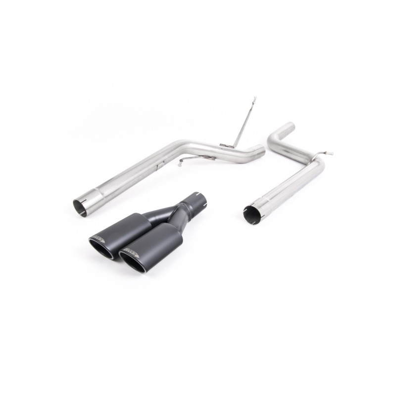 DPF-Back Milltek Volkswagen Caddy 2003-2020 - Ohne Vorschalldämpfer und mit Bypass am Endschalldämpfer - Twin-Oval-Endrohre Schw