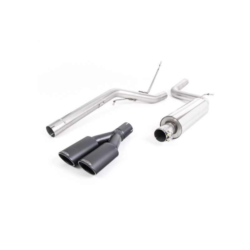 FAP Back Milltek Volkswagen Caddy 2003-2020 - Avec silencieux primaire et bypass silencieux AR - sorties Twin Ovales Noir