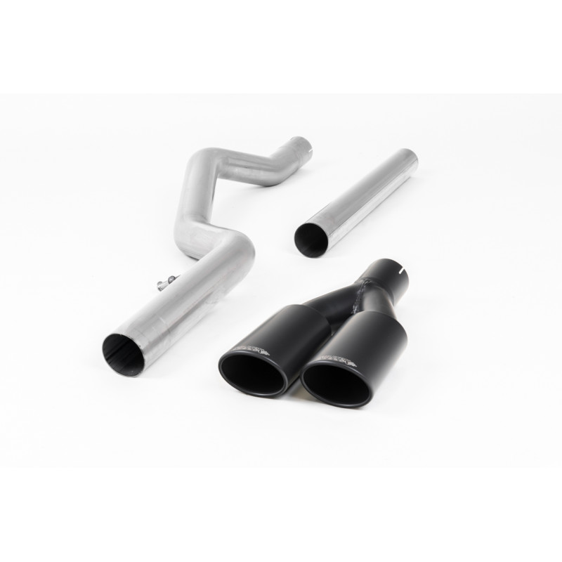 Cat-Back-Anlage Milltek Volkswagen Amarok MK1 3.0 V6 TDI 204-224 PS 2017-2020, ohne Resonator, Endrohre Twin Ovales Schwarz