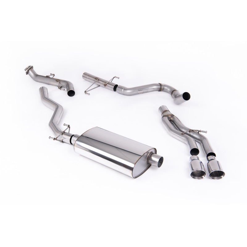 Cat-Back Milltek Toyota Tacoma 2.4 Turbo Hybrid 2024-2025, No Primary Muffler, Resonated, Dual GT100 Polished Outlets