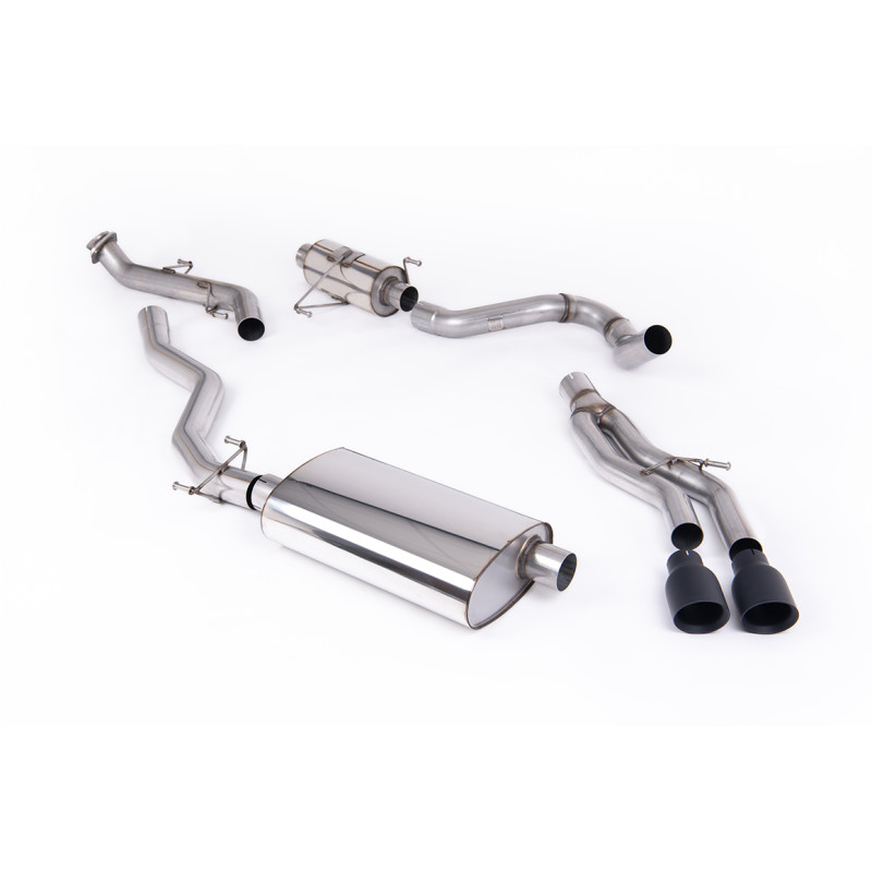 Catback Milltek Toyota Tacoma 2.4 Turbo Hybrid 2024-2025 - mit Vorschalldämpfer, resonatorisch - Endrohre Dual GT100 Cerakote Sc