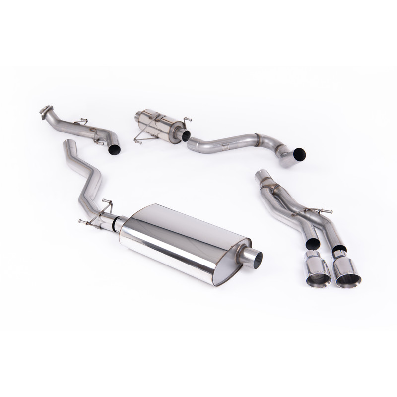 Milltek Toyota Tacoma 2.4 Turbo Hybrid 2024-2025 Cat-Back Exhaust, Primary Muffler, Resonated, Dual Polished GT100 Tips
