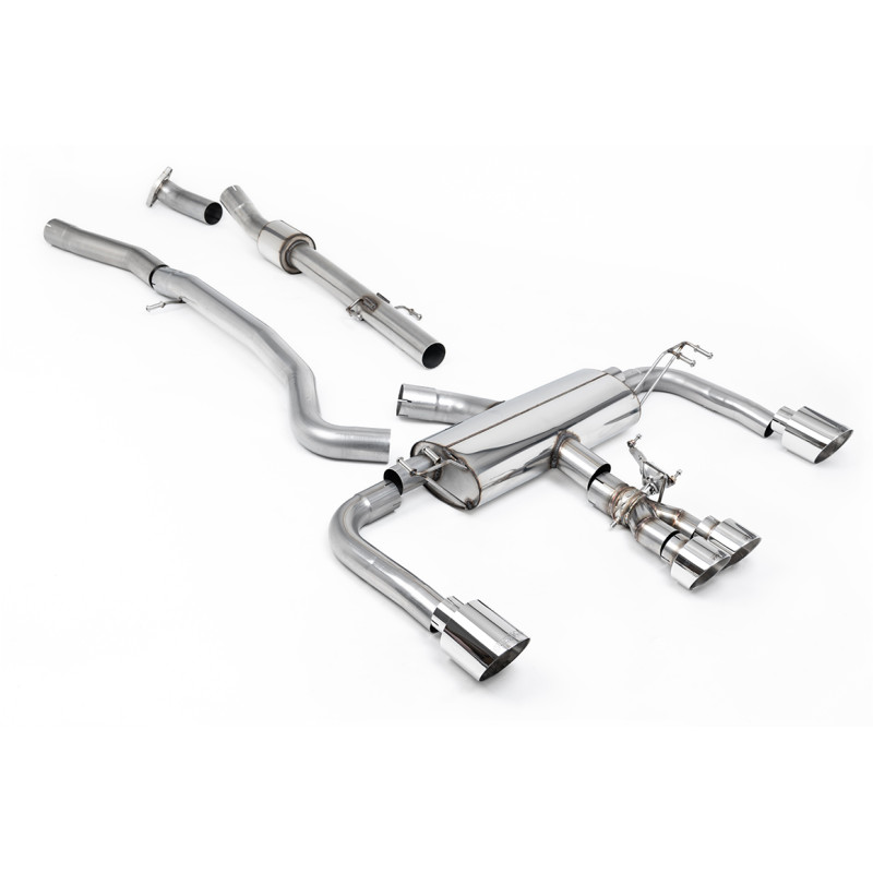 Cat-back primario Milltek Toyota Corolla GR 2023-2025 - sin resonador + bypass catalizador secundario - colas Quad GT115 + 100 P
