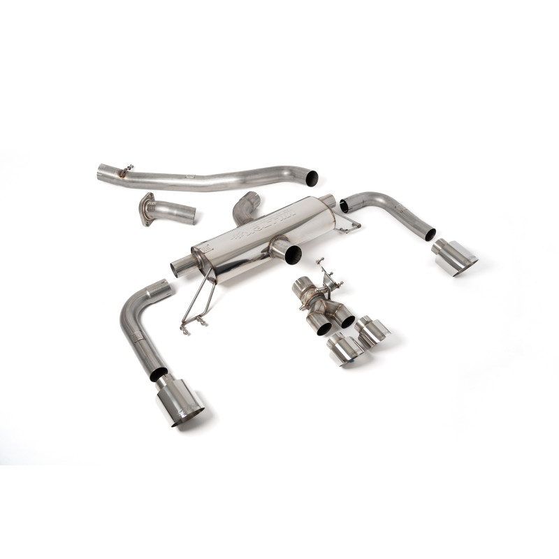 Catback secondaire Milltek Toyota Corolla GR 1.6T 2023-2025 - non résonné - sorties Quad GT115 + 100 Polies