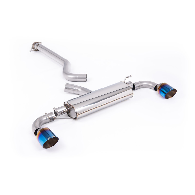 FAP Back Milltek Toyota Yaris GR 1.6T 280ch 2024-2025 avec FAP - non résonné - sorties Dual GT115 Titane bleui