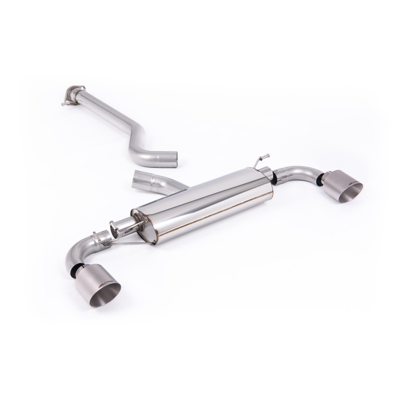 DPF-Back Milltek Toyota Yaris GR 1.6T 280hp 2024-2025 with DPF - non-resonated - Dual GT115 Titanium Tips