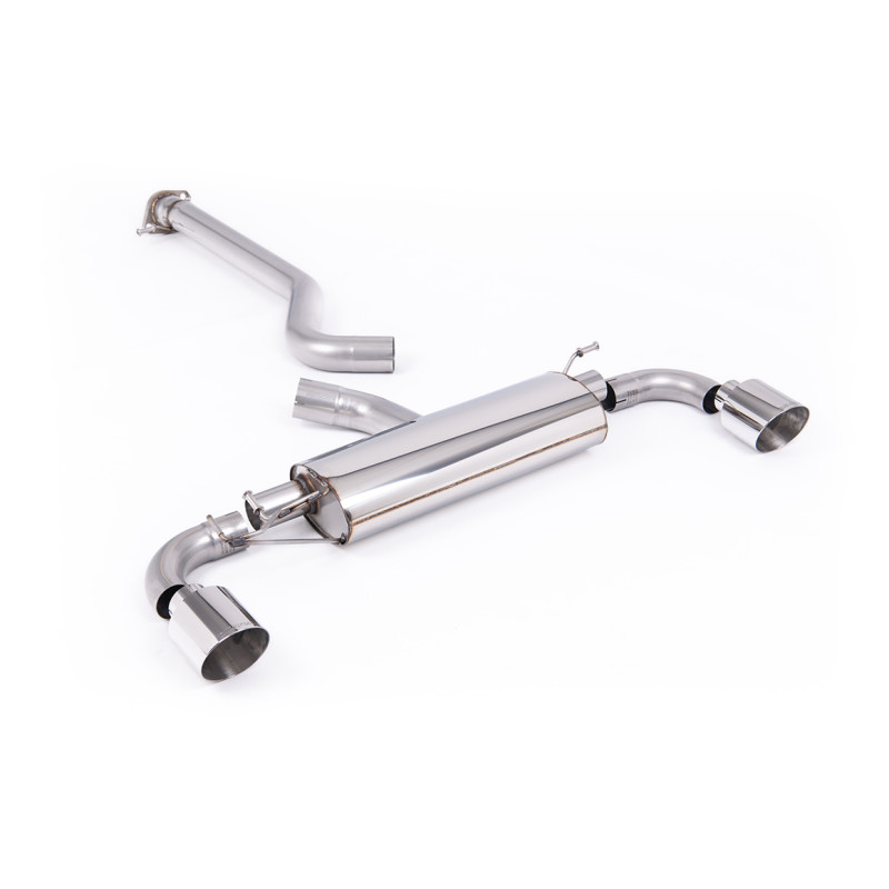 FAP Back Milltek Toyota Yaris GR 1.6T 280 CV 2024-2025 con FAP, no resonado, salidas dobles GT115 pulidas