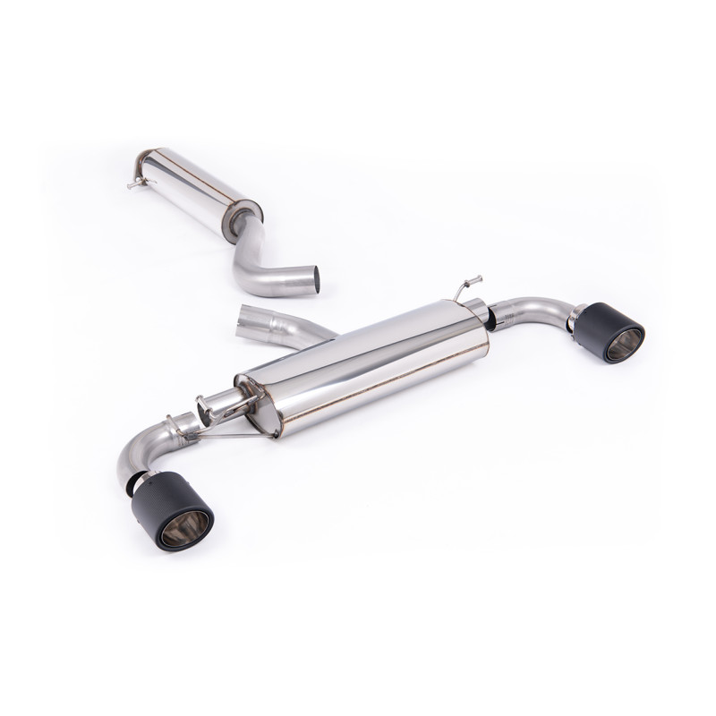 FAP Back Milltek Toyota Yaris GR 1.6T 280 CV 2024-2025 con FAP, homologado ECE, resonado, salidas dobles Jet-115 carbono