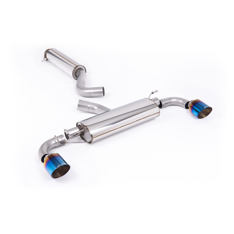 FAP Back Milltek Toyota Yaris GR 1.6T 280ch 2024-2025 avec FAP - Homologué ECE - résonné - sorties Dual GT115 Titane bleui