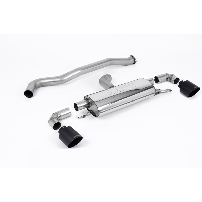 DPF-Back Milltek Toyota Yaris GR 1.6T 261 PS 2020-2024 mit DPF - nicht resonatorisiert - Doppelendrohre GT115 Cerakote Schwarz