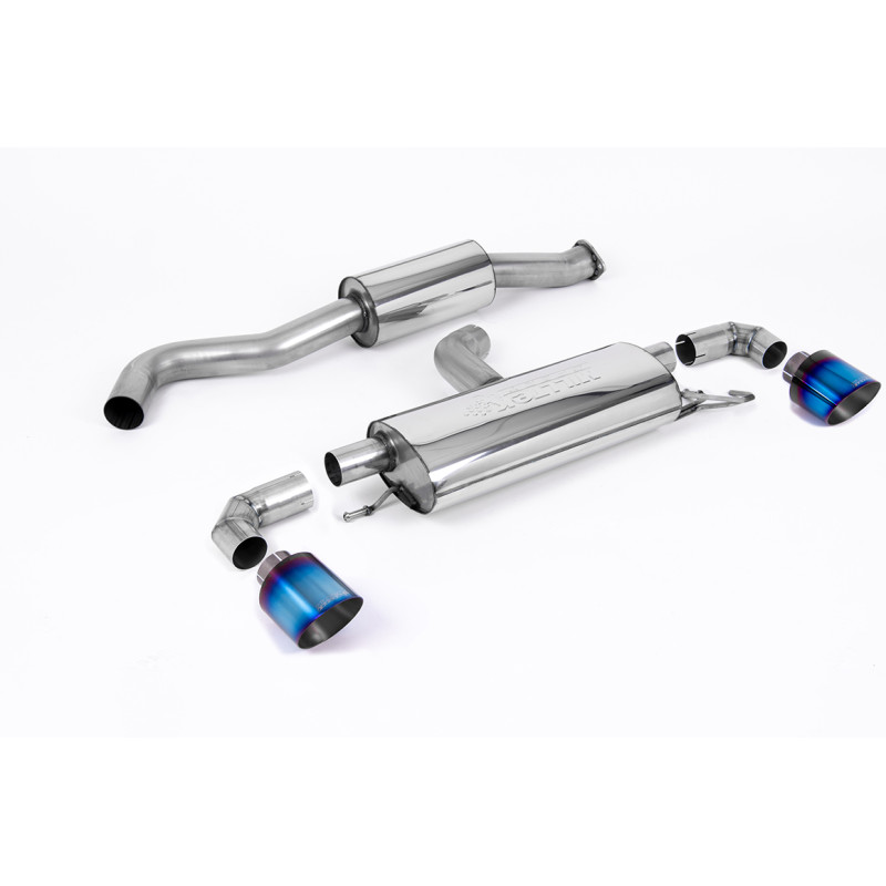 FAP Back Milltek Toyota Yaris GR 1.6T 261 CV 2020-2024 con FAP - Homologado ECE - resonado - salidas Dual GT115 Titanio azulado