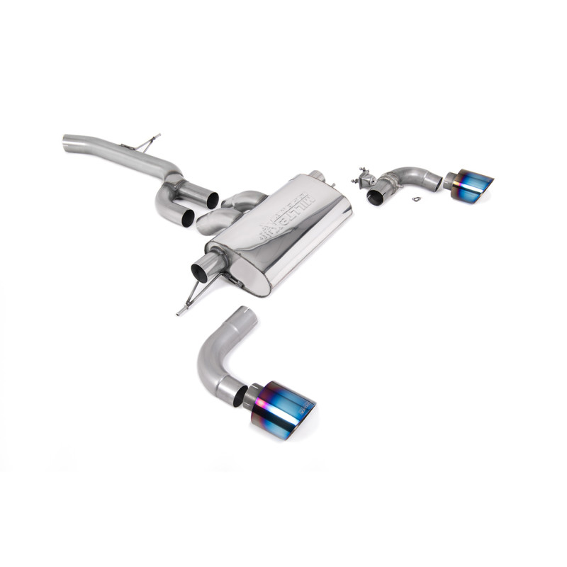 Milltek DPF-Back Toyota Supra A90 2.0 Turbo B48 2021-2025, ECE Homologated, Non-Resonated, Dual GT115 Blued Titanium Tips