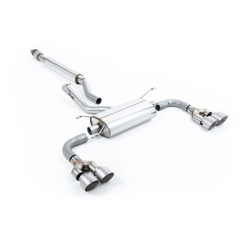 Cat-back Milltek Toyota GR86 2.4 2022-2025 - ECE Homologated - Post-catalyst - resonated - Quad GT100 Titanium tips