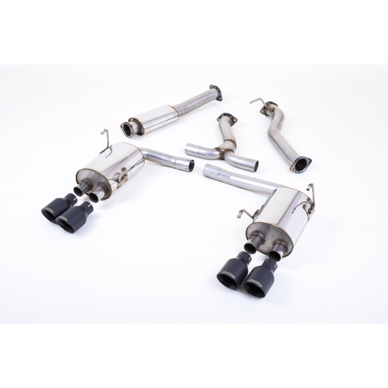 Cat-back Milltek Subaru WRX STI 2.5T 300 CV 2014-2021 - Con silenciador primario - salidas Quad GT100 Negro Cerakote