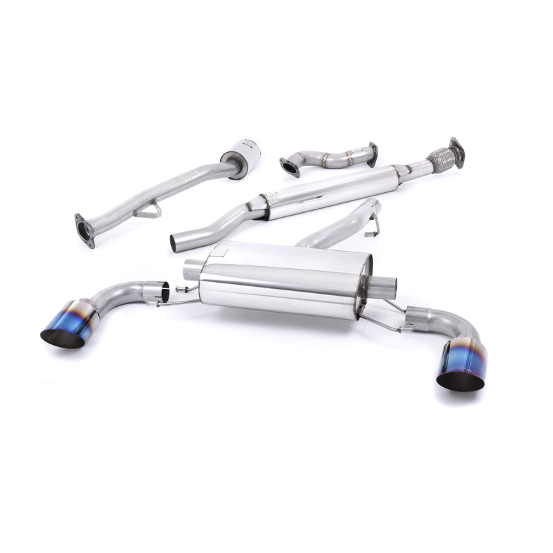 Cat-Back Milltek Subaru BRZ / Toyota GT86 - After Primary Catalyst - Resonated - Dual GT115 Blued Titanium Tips