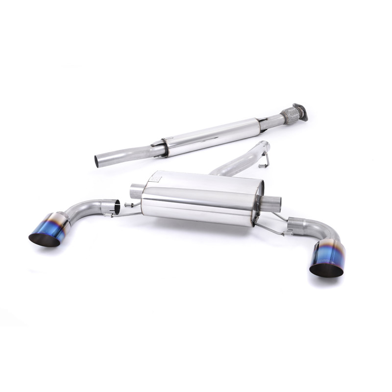 Cat-back Milltek Subaru BRZ / Toyota GT86 - ECE - Post-cat - resonated - Dual GT115 blued titanium outlets
