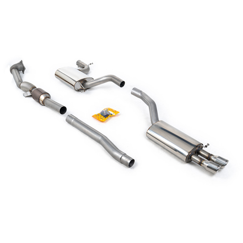 Full Milltek Skoda Octavia 1Z vRS exhaust - with HJS high-flow catalytic converter 200 CPSI - With resonator - Polished Jet-76 t