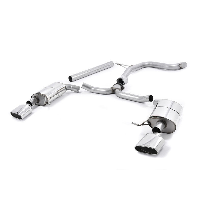 Catback Milltek Seat Leon 5F - Senza silenziatore primario - non risonato e con silenziatore posteriore - uscite Dual Ovali Luci