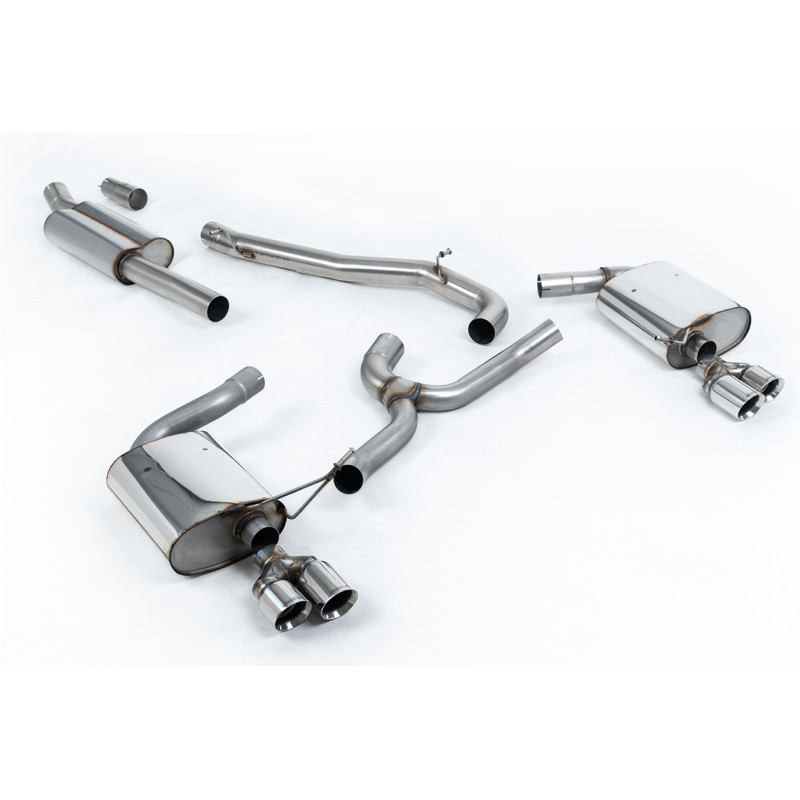 Escape cat-back Milltek Seat Leon 5F Cupra ST 2.0 TSI 2017-2018 sin FAP - no resonado y con silenciador trasero - salidas Quad G