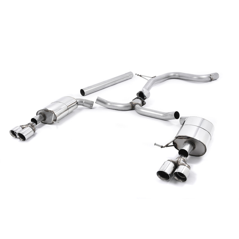 Milltek Cat-Back Exhaust Seat Leon 5F Cupra ST - No Primary Muffler - Non-Resonated with Rear Muffler - Quad GT80 Polished Tips