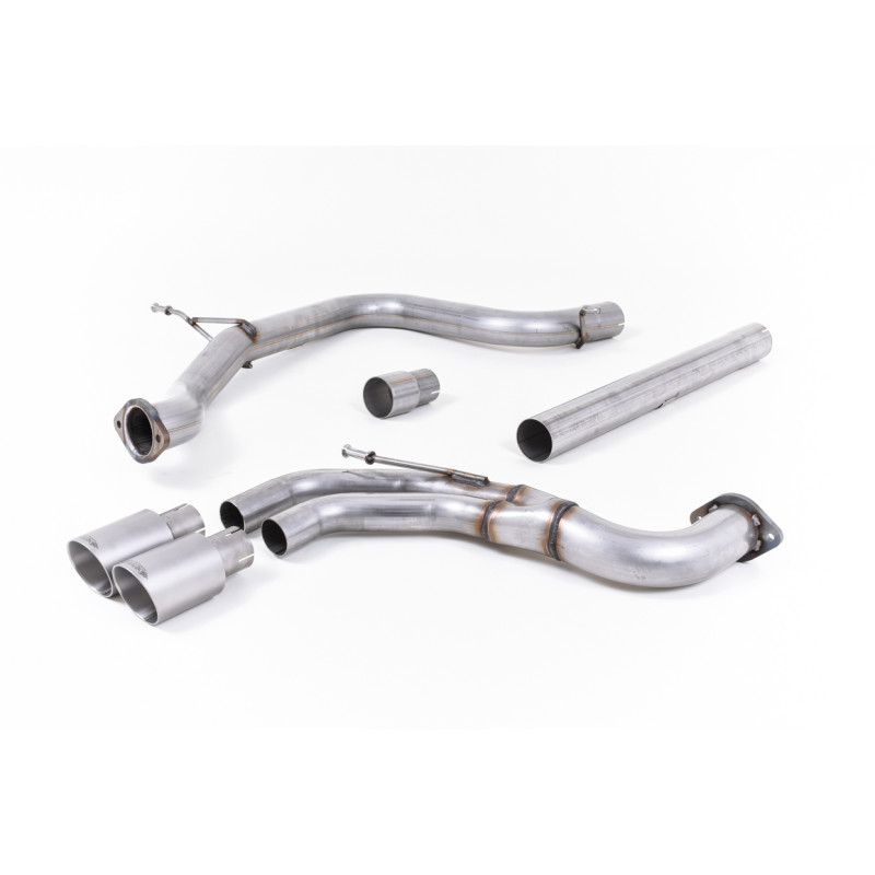 Catback Milltek Seat Leon 5F FR - Sans silencieux primaire et bypass silencieux AR - sorties Twin GT80 Titane - Ø76.2mm