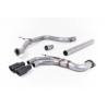 Cat-Back-Anlage Milltek Seat Leon 5F FR - ohne Vorschalldämpfer und Bypass zum Endschalldämpfer - Twin-GT80-Endrohre Cerakote Sc