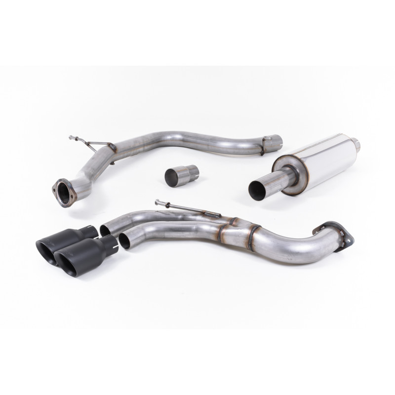Catback Milltek Seat Leon 5F FR 2.0 TDI 184ch 2013-2020 - ECE - avec primaire + bypass AR - sorties Twin GT80 Cerakote Noir