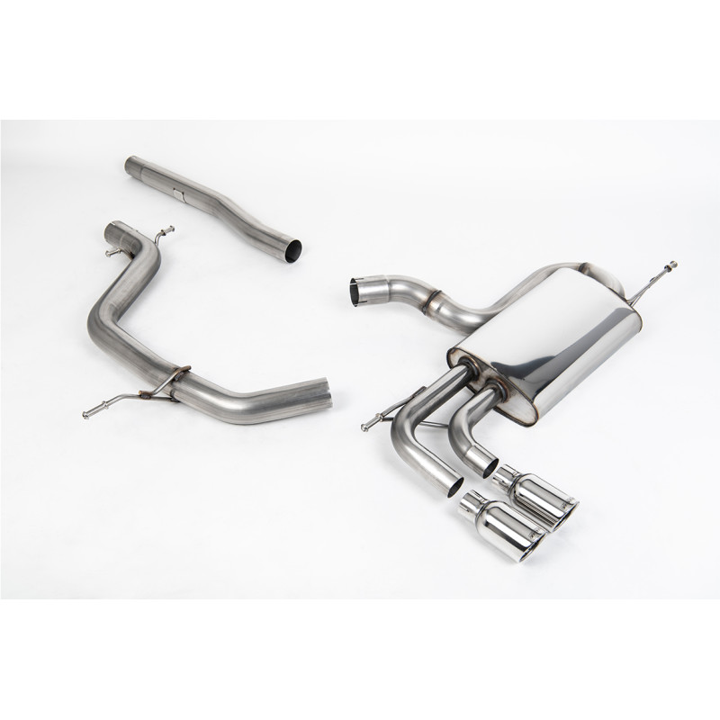 FAP-back Milltek Seat Leon 1P FR 2005-2013 / VW Golf Mk5 GT 2004-2009, Non-Resonated, Polished Twin Jet-80 Outlets