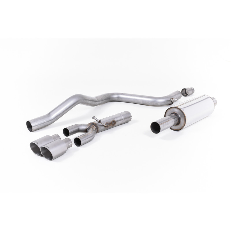 Catback Milltek Seat Leon 5F FR 2.0 TDI 150ch 2013-2020 - ECE - avec primaire + bypass AR - sorties Twin GT80 Titane - Ø70mm