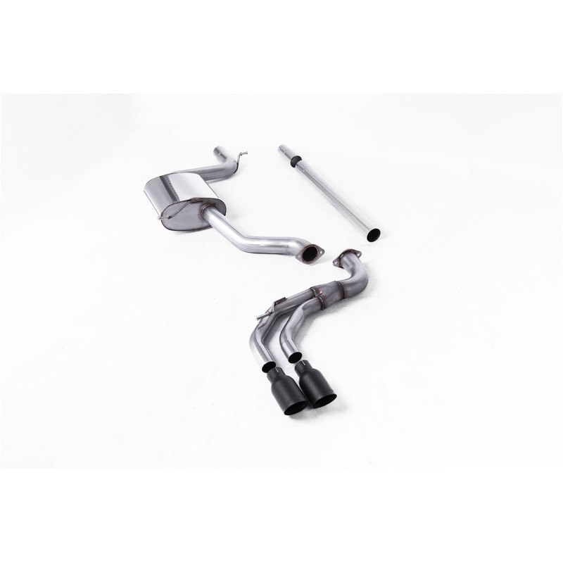Cat-Back-Anlage Milltek Seat Leon 5F FR / VW Golf Mk7.5 - ohne Vorschalldämpfer - mit Resonator + Bypass hinten - Twin-GT80-Endr