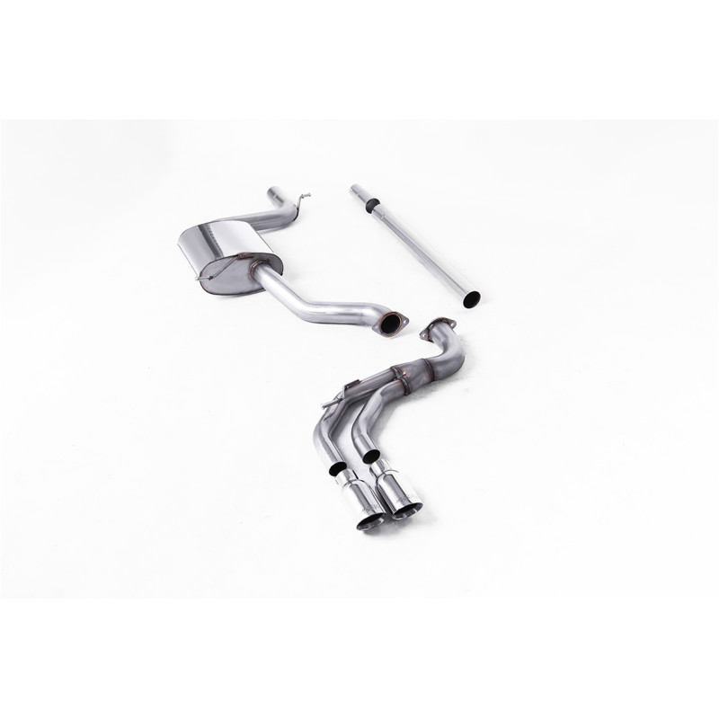 Catback Milltek Seat Leon 5F FR / VW Golf Mk7.5 - sans primaire - résonné + bypass AR - sorties Twin GT80 Polies