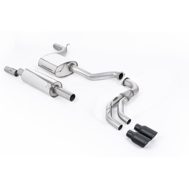 Catback Road+ Milltek Seat Leon 5F FR 1.8 TSI 2013-2018 - with primary - resonated + rear bypass - Twin GT80 Cerakote Black