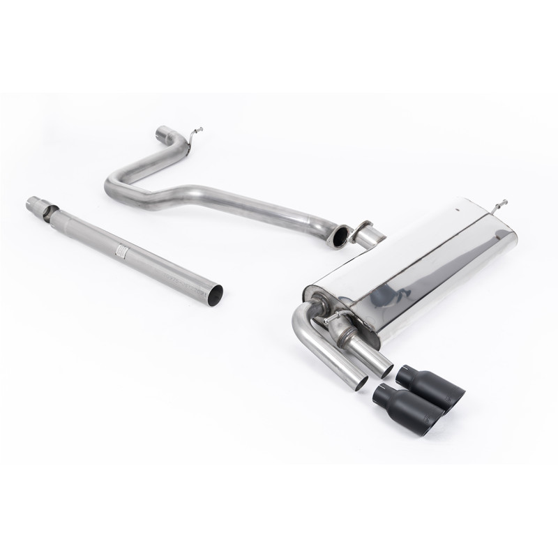 Catback Milltek Seat Leon 5F FR 1.4 TSI 2013-2018 - ohne Vorschalldämpfer - Twin-GT80-Endrohre Cerakote Schwarz