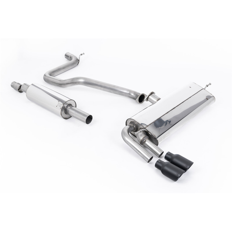 Cat-Back-Anlage Milltek Seat Leon 5F FR 1.4 TSI 2013-2018 - Mit Primärschalldämpfer - Endrohre Twin GT80 Cerakote Schwarz