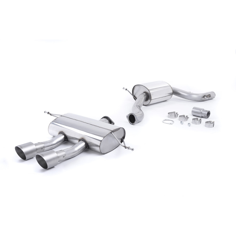 Catback Milltek Seat Leon 1P Cupra R 2.0 TSI 265hp 2010-2012 - ECE Homologated - resonated - Dual GT100 Titanium Tips