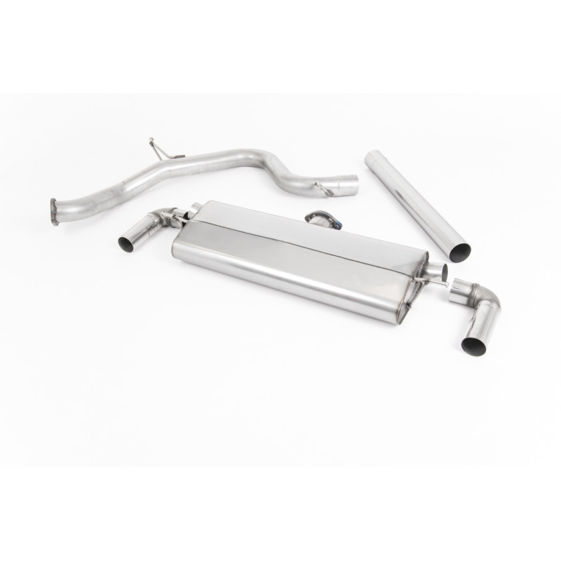 DPF Back Milltek Seat Leon 5F - With Primary Muffler - Resonated and No Rear Muffler - Dual Oval Black Cerakote Tips