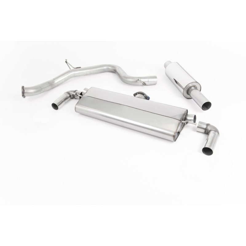 FAP Back Milltek Seat Leon 5F - Homologué ECE - Sans silencieux primaire - résonné et silencieux AR - sorties Quad GT80 Polies
