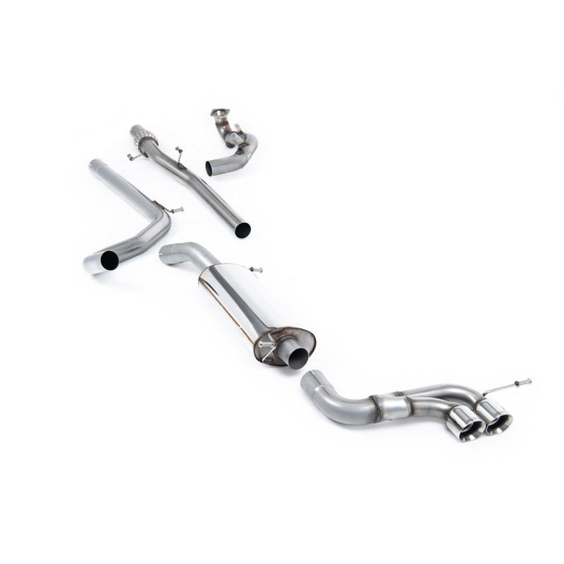 Ligne complète Milltek Seat Ibiza 6J Cupra / Bocanegra 2009-2015 - avec downpipe Décata non résonné - sorties Twin GT80 Polies