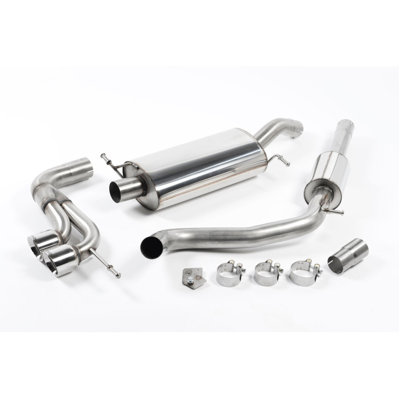 Cat-back Milltek Seat Ibiza 6J Cupra / Bocanegra 1.4 TSI 180hp 2009-2015 - ECE Homologated - Resonated - Polished Twin GT80 Tips
