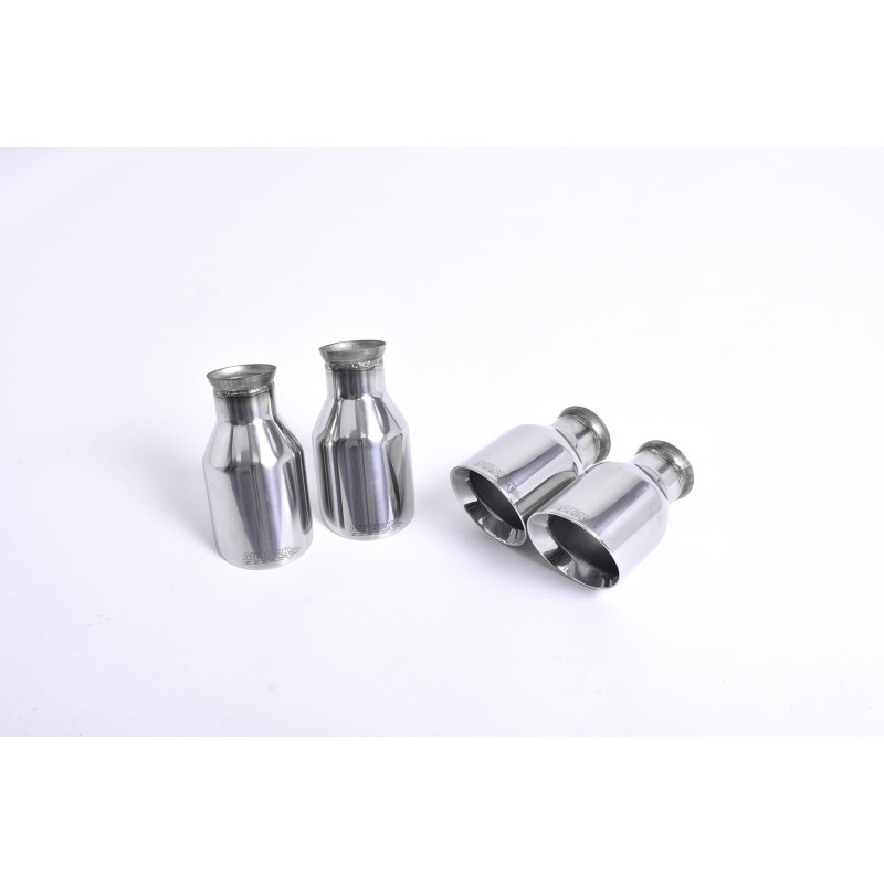 Terminali di scarico Milltek Porsche Cayenne 958 Turbo Ph.1 4.8 V8 2010-2014 - Quad GT100 lucidati