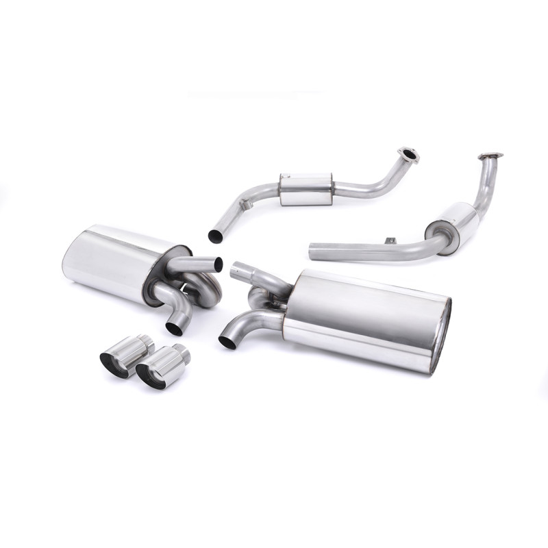 Cat-Back-Anlage Milltek Porsche Boxster 987.2 S, Cayman 987.2 S - Mit Vorschalldämpfer - Twin-Endrohre 90 mm poliert