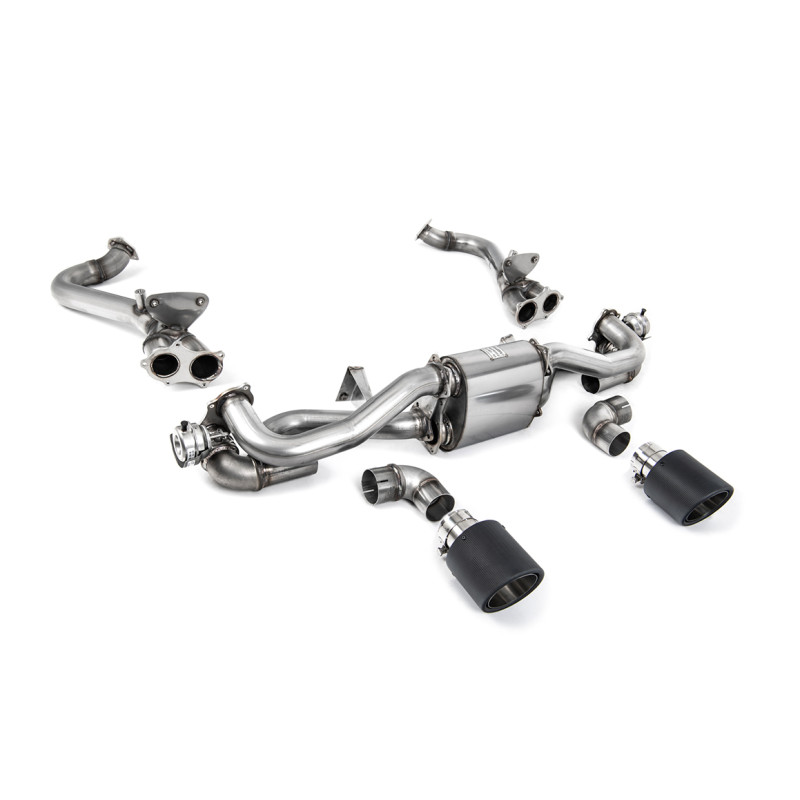 Cat-Back-Anlage Milltek Porsche Boxster 718, Cayman 718, mit DPF-Ersatzrohr, Dual Jet-115 Carbon, Vor 02/2020