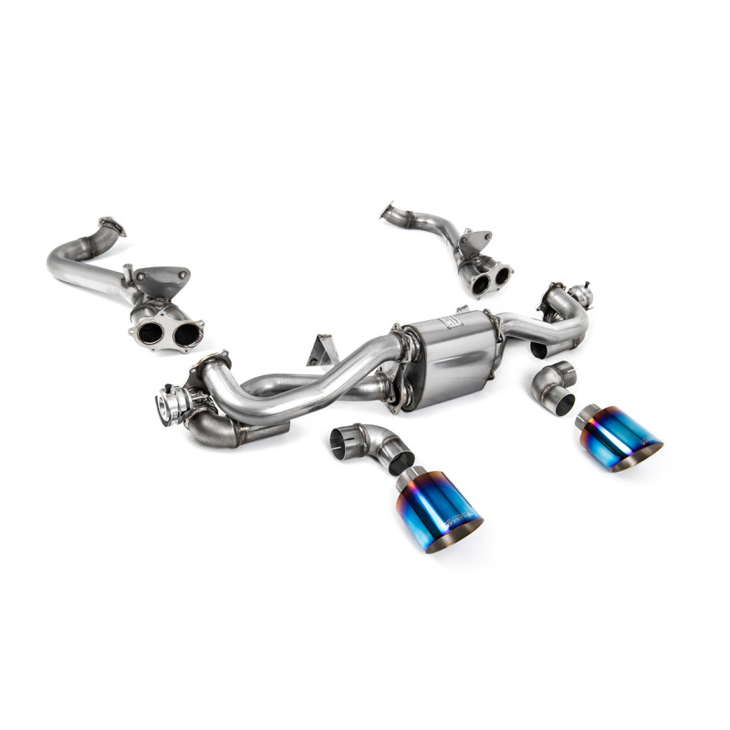 Catback Milltek Porsche Boxster 718, Cayman 718 - avec remplacement de FAP - sorties Dual GT115 Titane bleui - Avant 02/2020