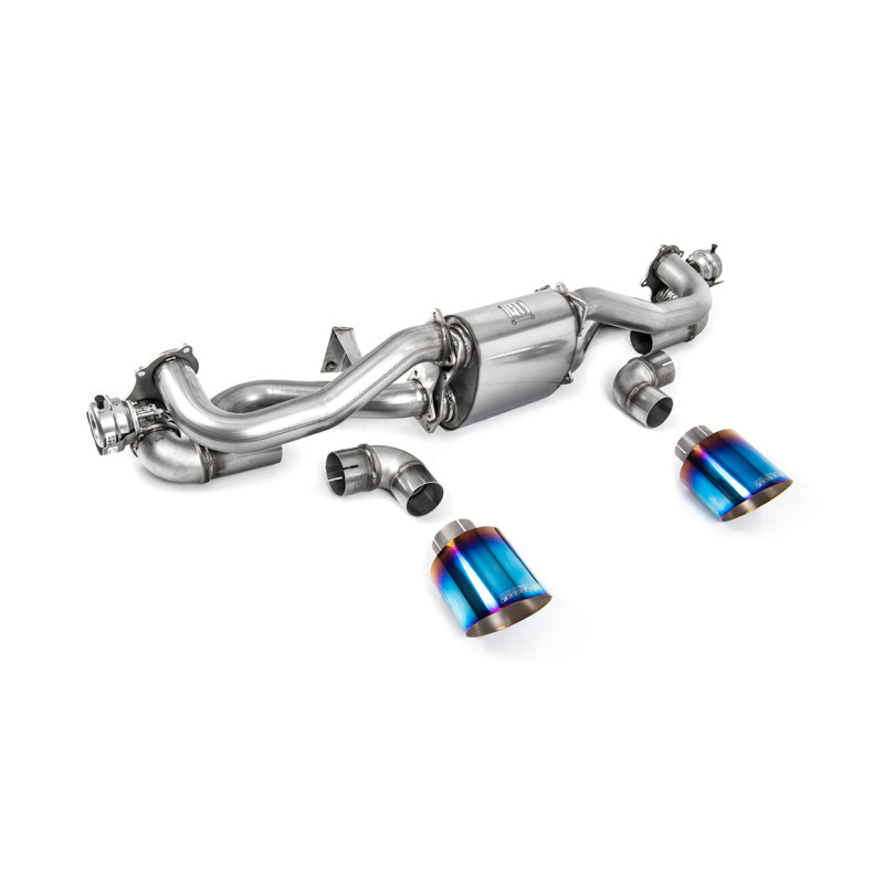 FAP Back Milltek Porsche Boxster 718, Cayman 718 - Ensemble avec silencieux AR - sorties Dual GT115 Titane bleui - Avant 02/2020