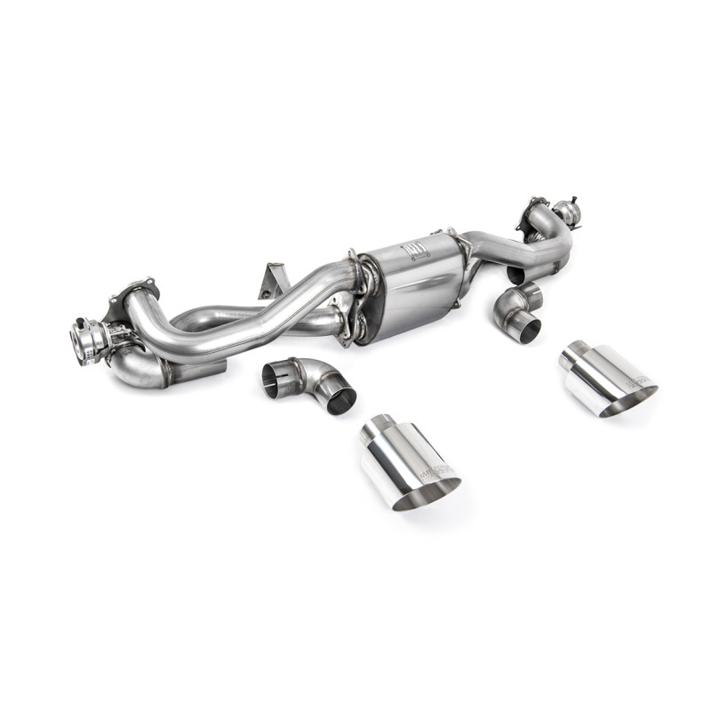 FAP Back Milltek Porsche Boxster 718, Cayman 718 - Ensemble avec silencieux AR - sorties Dual GT115 Polies - Avant 02/2020