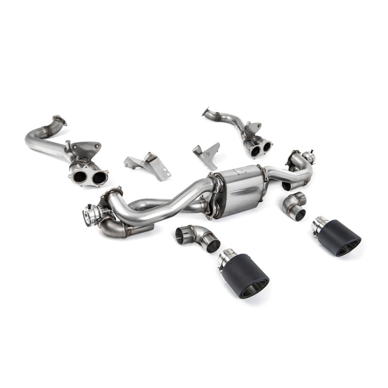 Escape cat-back Milltek Porsche Boxster 718, Cayman 718 - con tubo sustituto FAP - salidas Dual Jet-115 Carbono - Después 02/202