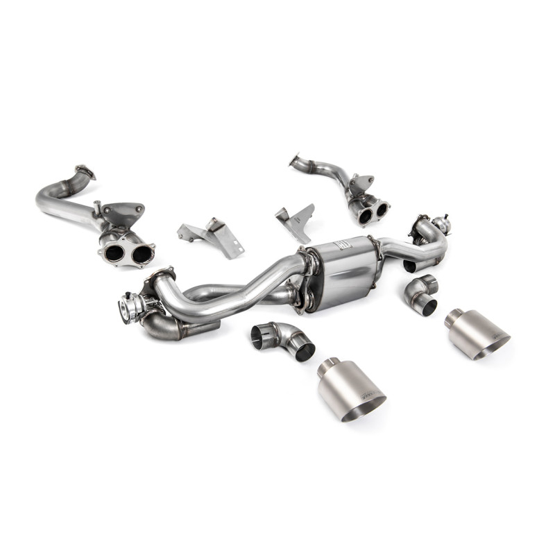 Cat-back Milltek Porsche Boxster 718, Cayman 718 - con tubo sustituto FAP - colas Dual GT115 titanio - posterior a 02/2020 - PDK