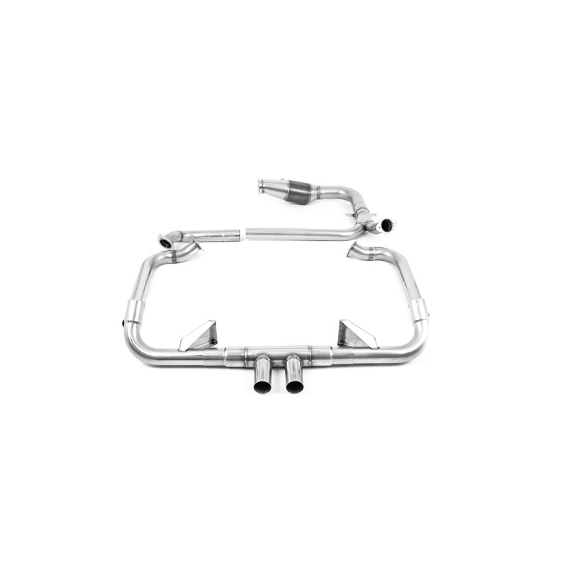 Ligne complète Milltek Porsche Boxster 718, Cayman 718 - Avec catalyseur HJS cata Hi-Flow 200 - sorties Dual Jet-100 Carbone