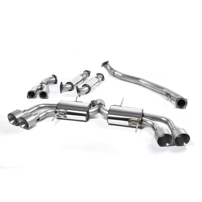 Línea Race Milltek Nissan GT-R R35 3.8 V6 Biturbo 2009-2015 - Con silenciadores primarios - no resonada - salida Quad GT127 Tita